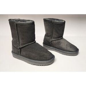 Dream Paris Girls Shorty-K Mid Calf Winter Snow Boots Gray Size 12